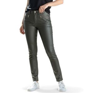 AG Adriano Goldschmied Faux Leather Skinny Legging Pants Olive Green Women’s